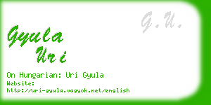 gyula uri business card